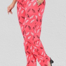 Women Printed Pink Track Pants-image-67