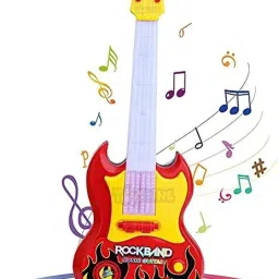 Rockband Music Guitar with Light & Pre-stored Toy Guitar and Music for Kids-15