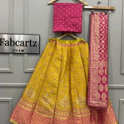 Self Design Semi Stitched Lehenga Choli-image-18