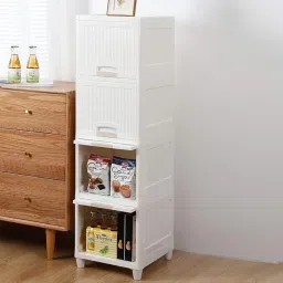 4 Layer Plastic Storage Box, Foldable Cabinet for Clothes & Wardrobe for Clothes PVC Collapsible Wardrobe-image-45