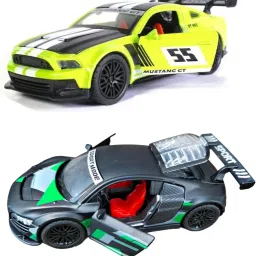 Presents_Mustang GT Car-Metal Pullback Toy with Openable Doors_A22-12