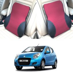 Black, Red Fabric, Leatherite Car Pillow Cushion for Maruti Suzuki-image-96