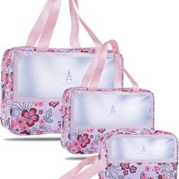 Women Green, Blue Cosmetic Bag-image-80