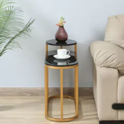 bohemiana from pepperfry Oppen Metal End Table With Epoxy Finish Top-picture-32
