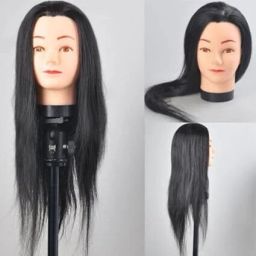 Synthetic Black Long Dummy Mannequin Doll Head Hair Extension-21