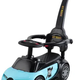 Sky Blue Bugatti-Inspired Rider Ride-On Car for Kids Rideons & Wagons Non Battery Operated Ride On-picture-13