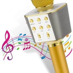 Karaoke Duplex Bluetooth Mic Wireless Bluetooth Microphone Connection Player Speaker 2-in1 With Recording + USB + FM Microphone Karoke Mic-27