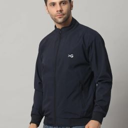 KGARMENTS Navy Colour Windcheater Solid Men Wind Cheater-image-66