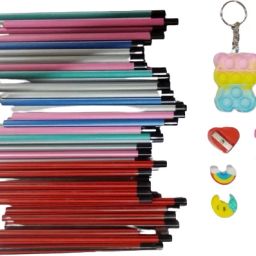 20 HEXA pencil 10 Tringle pencil 4 Toy eraser 2 cartoon eraser 1 Dil Sharpener Pencil-15