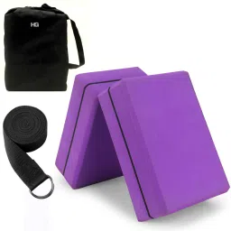 Yoga Blocks Set of 2 with Belt for Exercise EVA Foam Blocks for Pilates Bricks Yoga Blocks-image-15