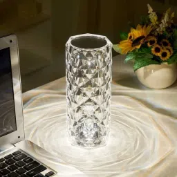 3 Touch Diamond Crystal Lamp Crystal Rose Lamp 16 Color RGB Table Lamp Night Lamp-23