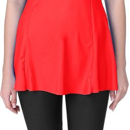 Fashion Solid Women Swim-dress Red Swimsuit-image-58