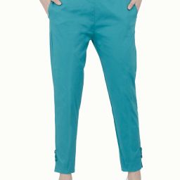 Women Regular Fit Light Green Cotton Blend Trousers-image-66