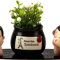Car Dashboard Toys Flower Pot + Car Perfume + Cute Kids + Anti Slip Pad Combo-image-35