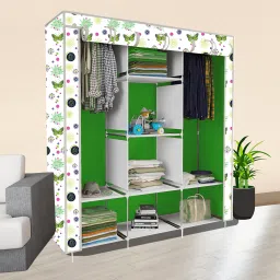 8 Shelf Foldable Collapsible Wardrobe Storage Organizer Almirah Cloth Rack PP Collapsible Wardrobe-image-51