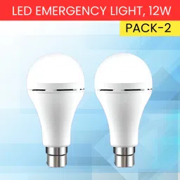 12W Rechargeable Inverter LED Bulb with Upto 4H.Power Cut Lighting Pack of_2E388 4 hrs Bulb Emergency Light-image-15