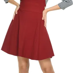 Women Maroon Dungaree-image-32