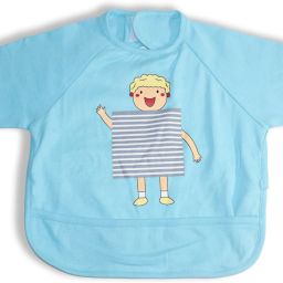 Super Soft Cotton Sleeves Bib, Toddler Daily Use Leak-Free Baby Bib with Sleeves-image-33
