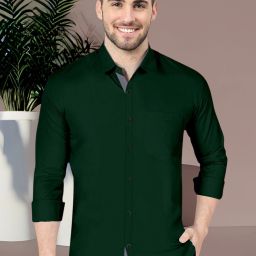 Men Regular Fit Solid Spread Collar Formal Shirt-image-7