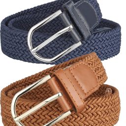 Women Blue, Tan Canvas, Fabric Belt-image-4