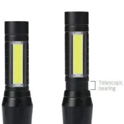 uniq shopee Torch Light Mini Aluminum Long Range Rechargeable Torch, Emergency Lights, Small Pocket Torch, Camping Light, Flashlight, Keychain Torch Waterproof Metal TORCH Zoomable 4 hrs Torch Emergency Light image 4
