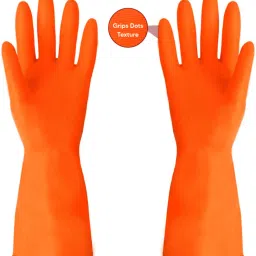 Heavy Duty Rubber Hand gloves|1 Pair for Dishwashing,gardening,kitchen cleaning Wet and Dry Glove-image-69