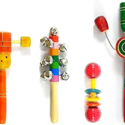 Wooden Head, Ten Bell, Dumble and Tublar (Set of 4) Rattle-14