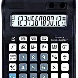 CT 2000 Standard Function Desktop Business 12 Digital Dual Screen Calculator with Pen Holder for Office (Black) FinancialCalculator-8