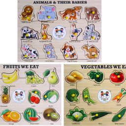 Wooden Animals, Fruits, Vegetables Puzzle Games and Learning Educational Board for Kids, Wooden Puzzle for creative kids with knob-image-15