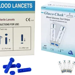 ASPEN Sterile Blood Lancets Pack of 100 Comes With Gluco Chek 5 Seconds 50 Glucometer Strips-23