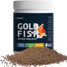 Gold Fish Micro Pellets 55% Protein Rich Pellet Boost Color & Growth Fish Food Sea Food 0.1 kg Dry Adult, New Born, Senior, Young Fish Food-18