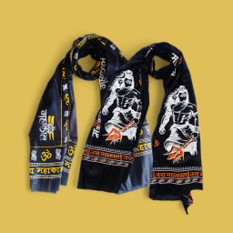 Printed Pure Cotton Men Black Scarf, Fancy Scarf, Stole, Faux Turtleneck Neck Cover-image-12