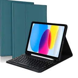 Proelite Keyboard case Cover for iPad 10th Gen with Pencil Holder Bluetooth Standard Tablet Keyboard Compatible with Desktop, Laptop, Mac-image-18