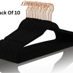 Space Saving Ultra Thin Velvet Hanger For Cloths, Premium Hanger For Closet Steel Shirt Pack of 10 Hangers For Shirt-image-13