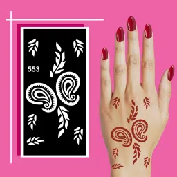 Creative Rose Trail Mehndi Stencil Stickers For Party Function And Ethnic-image-69