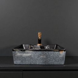 2 in 1 Designer Ceramic Wash basin 16x12(M22) with Waste pipe & Coupling Set (16x12x5)(M22)Tap Table Top Basin-image-92