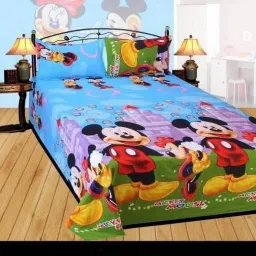 140 TC Polycotton Double Cartoon Flat Bedsheet-image-33