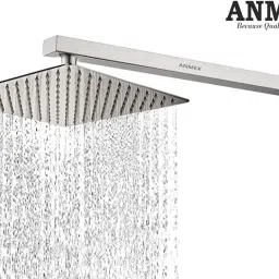 SS304 UltraSlim HighPressure Rainfall Shower Head & Shower Arm (4X4+12INCH ARM) Fixed Mount-image-16