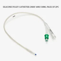 SAFECATH Silicon Foley Catheter 14number 30ml For Single Use pack of 2pc Urine Bag-image-94