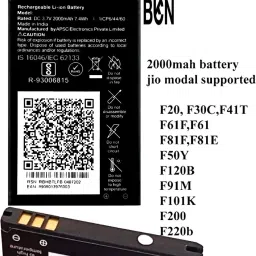 BKN Mobile Battery ForBattery for LYF JioPhone F61F F20 F30C F41T F61 F81F F81E F50Y F120B F91M COMPETABLE WITH- F320B/F220B/F90M/LF2403N/F120B/F61F/F81E/2000mAh-image-51