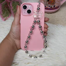 Threads & Beads mobile charm, fashion charm with metallic & transparent beads design Phone Charm image 3