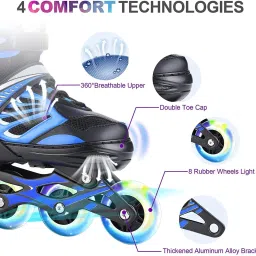 High quality Skating in-line Shoe have different size and with PU LED wheel In-line Skates - Size 2-5 UK-19