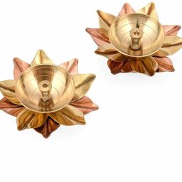 Brass Akhand Lotus/Kamal Diya | Akhand Jyot | Magical Lantern Brass Diya Brass, Copper (Pack of 2) Table Diya-picture-18