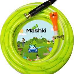 15 Feet (5M) 3 Layered Braided Hose Pipe With High Pressure Water Nozzle 1/2" 3 Layered Braided Hose Pipe With High Pressure Water Nozzle 5M Hose Pipe-image-2