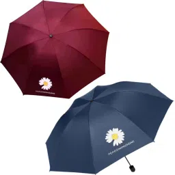 3 fold Manual Plain Sun & Rain Umbrella-14