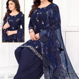 Unstitched Crepe Salwar Suit Material Printed-image-108