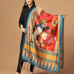 Pure Silk Printed, Self Design, Woven Multicolor Women Dupatta-image-56