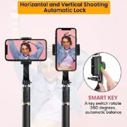 FITRIC Gimbal Mobile Video Stabilizer with 360Rotation|SingleAxis|AutoBalance AntiShake Single Gimbal for Mobile, Camera image 3