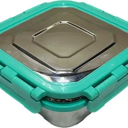 dynore Stainless Steel Click Lock Air Tight Square Shape Lunch Box/ Container- 360 ml 1 Containers Lunch Box image 4