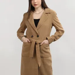 WoolBlend Solid Coat For Women-image-4